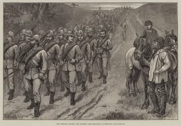 Die Brighton-Überprüfung, das Künstlerkorps marschiert nach Brighton